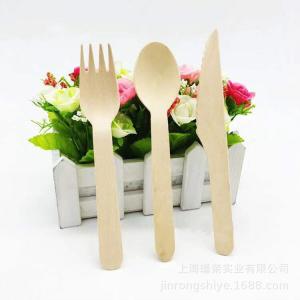 Biodegradable Wooden Disposable Cutlery Set Grade AB for Dining