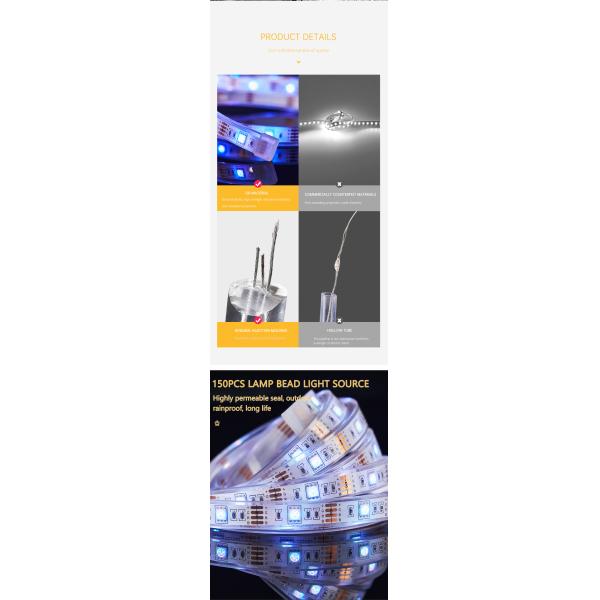 100lm 250LM Solar Powered LED Strip Solar Rope String Lights RoHS