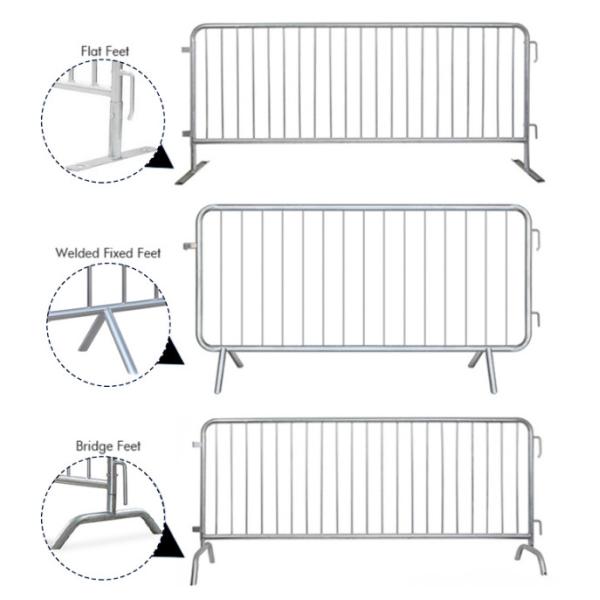 Orange Crowd Control Barriers Powder Coated Crowd Barriers With Detachable Feet 1.1M Height