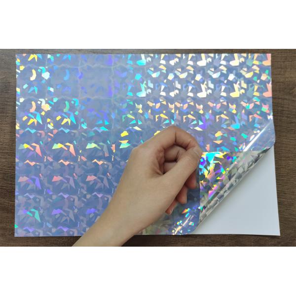 130gsm Inkjet PET Holographic Vinyl Sticker Diamond Paper For Label