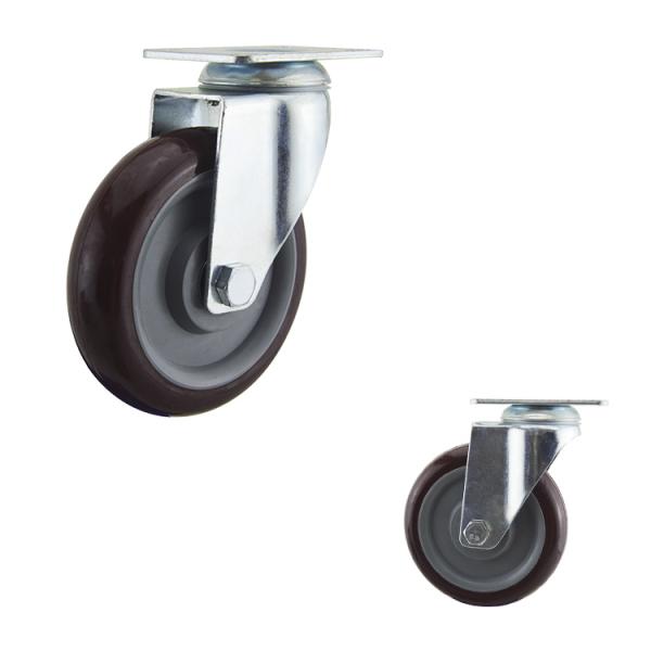 Medium Duty 5" PU Swivel Casters With Side Brake Customize