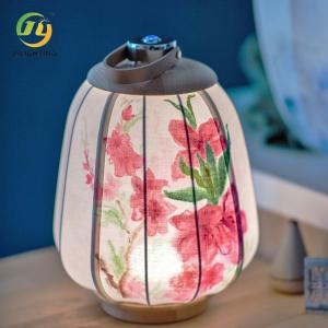 China Retro Chinese Style Modern Lantern Pendant Hand Painted Touch Variable Night Light Wood Linen on sale