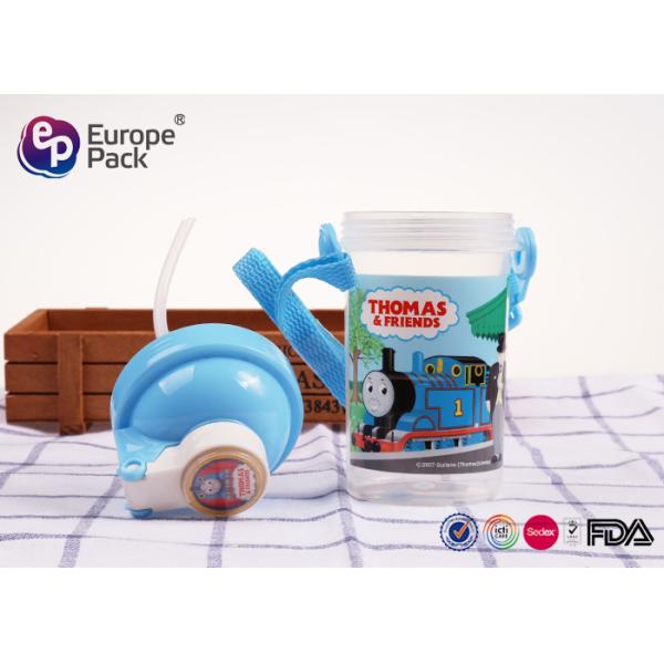 Cartoon Design Personalised Plastic Water Bottles For Kids Colorful Printing