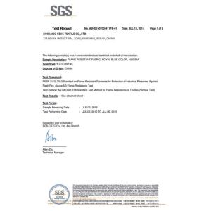 Xinxiang Kejie Textile Co., Ltd. Certifications