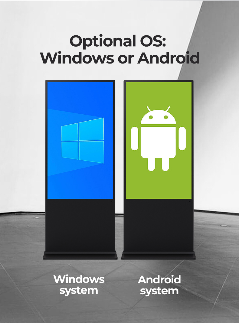 Dustproof Indoor LCD Infrared Touch Screen Advertising Player Display Floor Standing Totem Kiosk