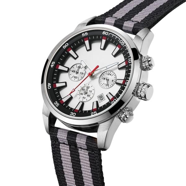 Nylon Strap Diameter 45mm Alloy Quartz Watch 3atm Men'S Multi Function Waterproof