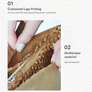 Eco Friendly Brown Kraft Paper Packaging Bags Cushioned Honeycomb