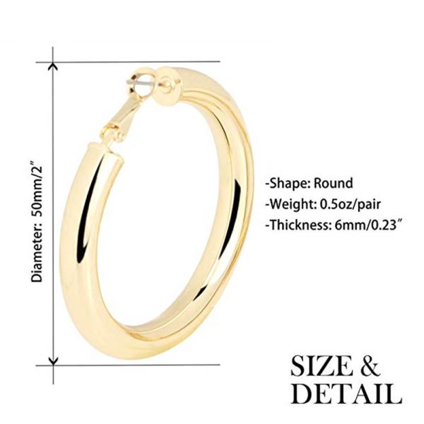 Fashion Gold Color Hoop Earrings Hypoallergenic High Polished Dangle Drop Minimalist Hoops Earrings for Women Girls