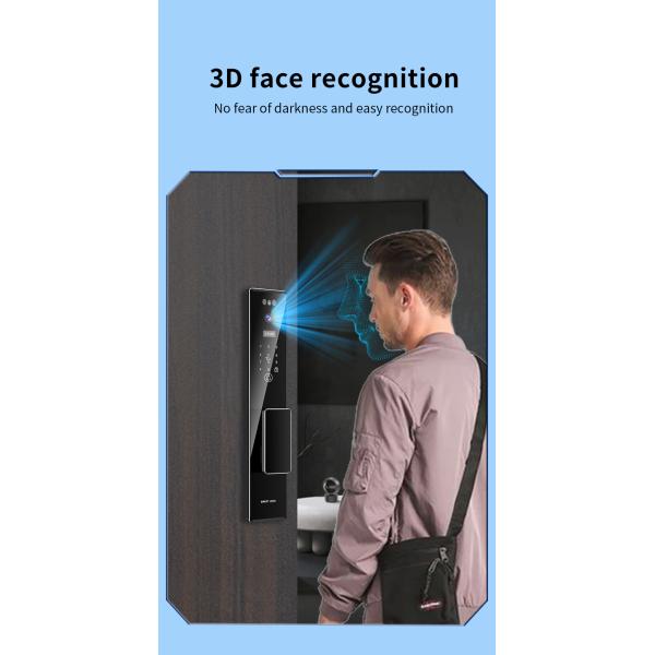Face Recognition Door Lock Rechargeable Battery Tuya App With Video Calling