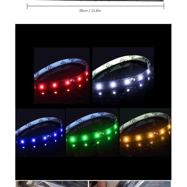 30cm Car Headlight LED Tube Strip 3528 Patch Emergency Warning Light