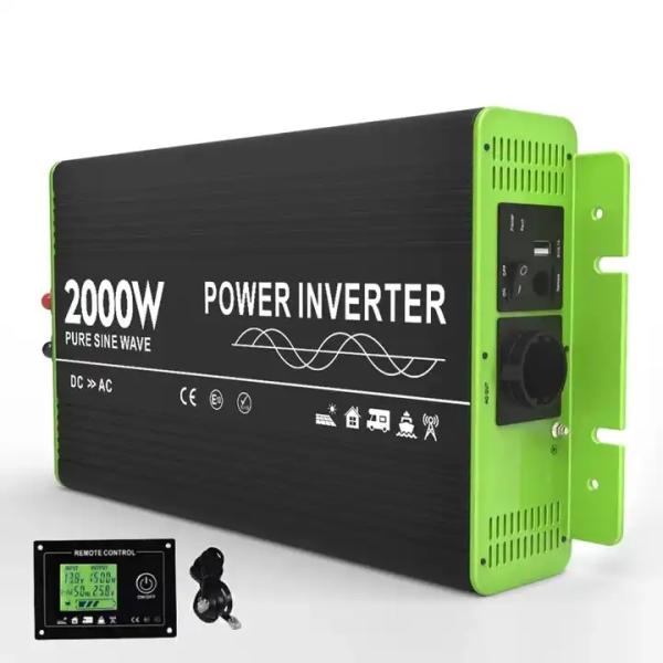 Pure Sine Wave Dc Power Jack Inverter 2000 Watt Power Inverter With Battery Chargee Power Inverter 12V 220V For Home