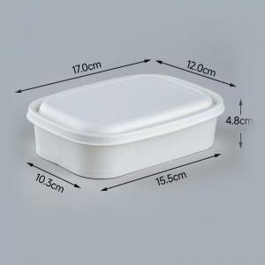 China Disposable Paper Square Bowls , 500ml Heatable Kraft Paper Bowls With Lids on sale