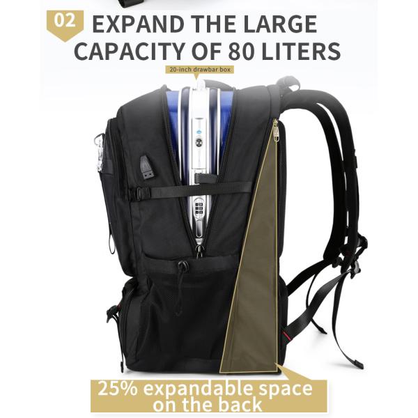 Multifunctional Super Large Backpack 80 Litre Travel Backpack Fashionable
