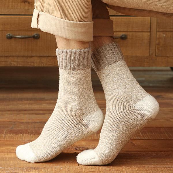 Custom Wool Socks Breathable Thermal Winter Warm Knitted Crew Socks