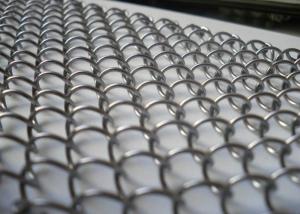 China Hotel Ceiling Metal Coil Drapery , Customized Flame Resistant Fireplace Mesh Curtain wholesale