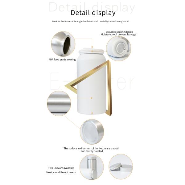 SGS Lightweight Reusable CRC Cap 250g Aluminum Pill Bottle Holder