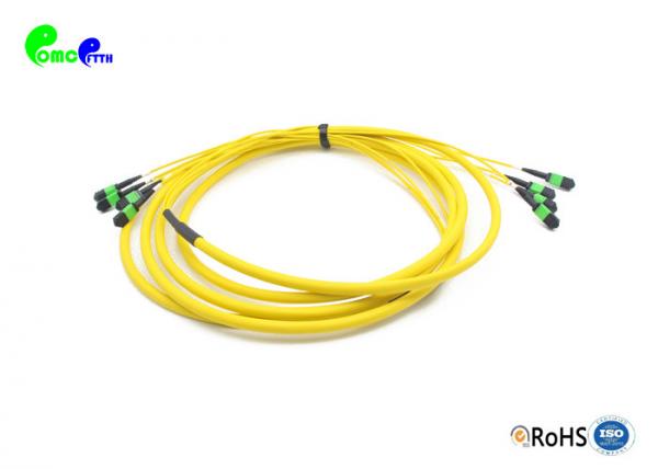 Quality MPO Trunk Cable Breakout 48F MPO Female 9 / 125μm With Yellow LSZH Jacket for sale