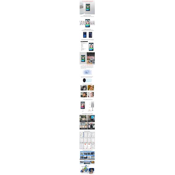 8 Inch AI Face Recognition Detection Thermometer Thermal Imaging Measurement Machine For Walkable IC safety management