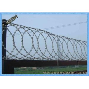 China Heavy Galvanised Concertina Razor Wire Barbed Tape Security Fencing on sale