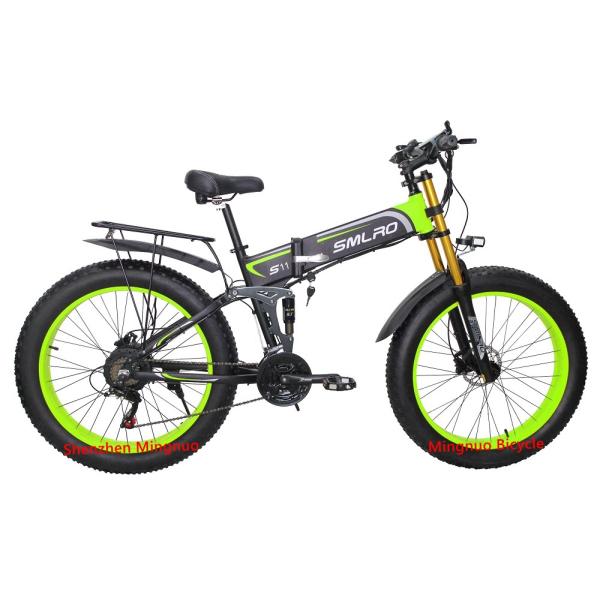 1kw Motor Folding Fat Tyre Electric Bike , ODM Electric Assist Mountain Bike