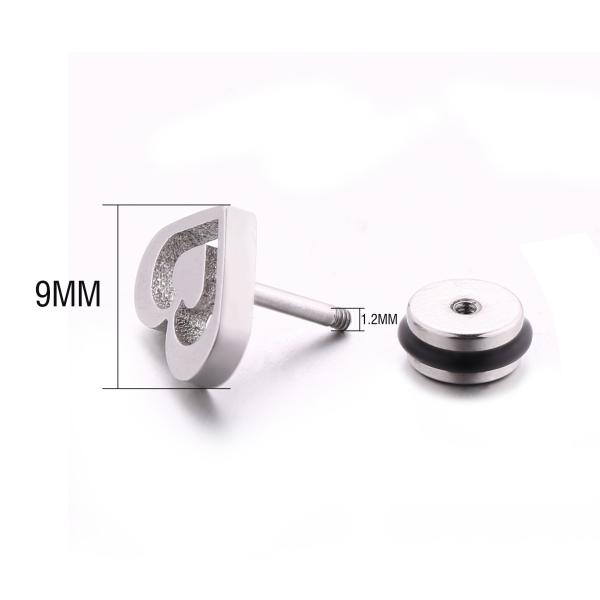 Special double heart shape women stud earrings stainless steel body piercing jewelry