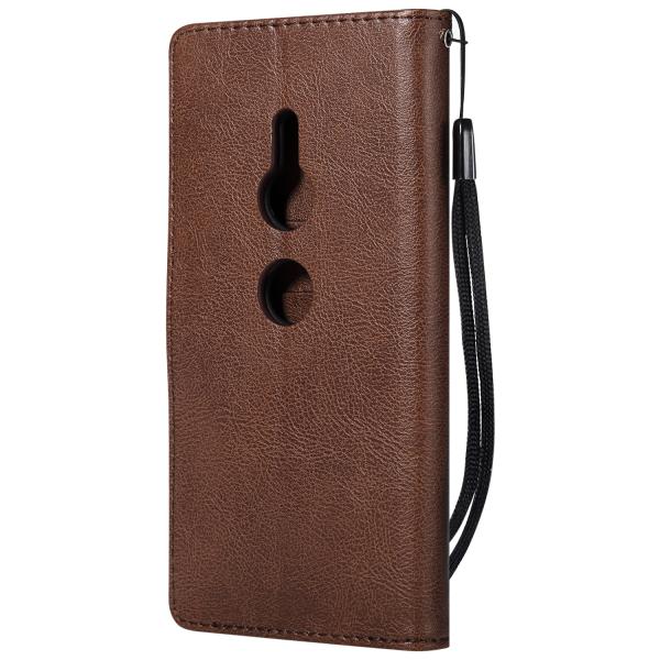 Sony XZ2 Pure Color Leather Wallet Protective Case with Card Slots