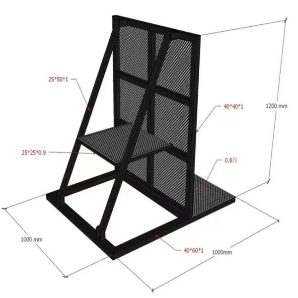 Black Folding Explosion Proof Barrier 1.5M Concert Crowd Barriers