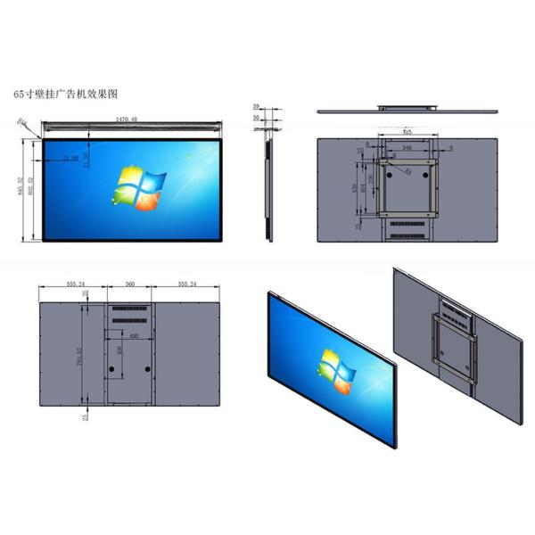 wall 65" Inch 4K UHD TFT LED LCD display ads media player for POS