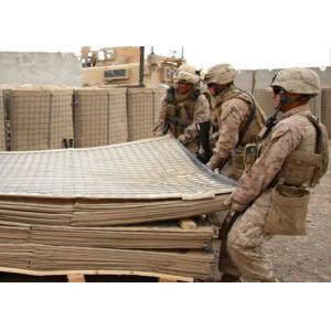 Galfan Welded Mesh Military Barrier 75x75mm Brown Gabion Wall