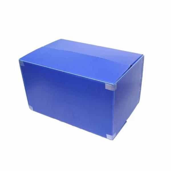 Recyclable Plastic Cartons Blue Corrugated Tote Boxes Waterproof