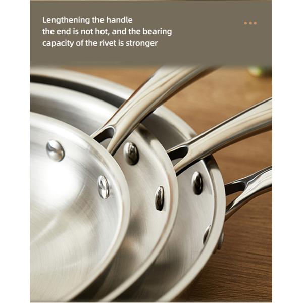 New Arrival 304 Stainless Steel Fry Pan Nonstick Cooking Pot Fried Steak Skillet Egg Nonstick Frying Pan