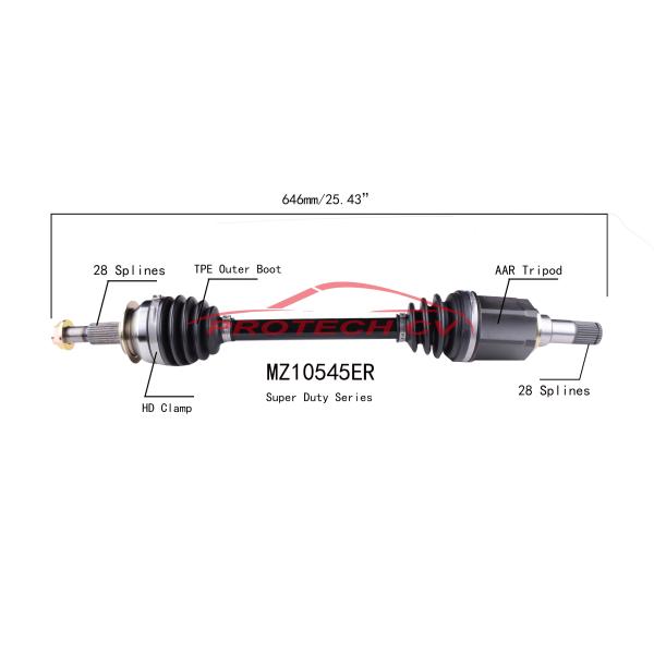 China Mazda 2.0L Inner Cv Joint Assembly Front Right Axle Shaft Heavy Duty Clamp TPEE Boot wholesale