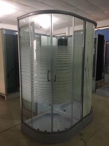 China Horizontal Stripe 5m Door Thickness Tempered Glass Corner Shower Cabin 90 x 90 x 200 / Cm wholesale