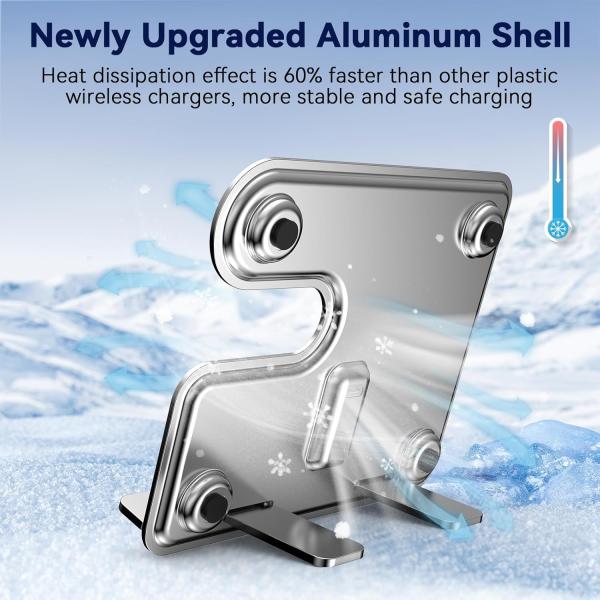 All Metal 3 In 1 Wireless Charger 18W High Power Quick Heat Dissipation