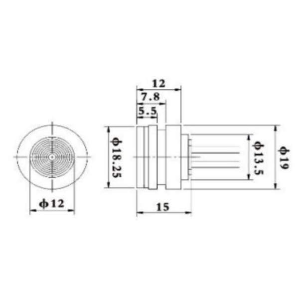 19mm 10VDC Powered Mems Silicon Piezoeletric Pressure Sensor for Air and Liquid