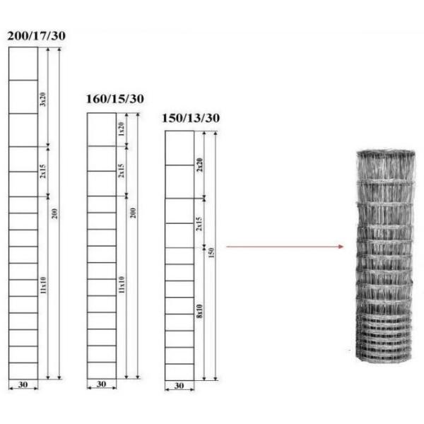 1.2m Height Hot Dip Galvanized Wire Cattle Fencing 200m Length