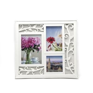 China Flower Pattern 3 Picture Collage Frame , Wall Hanging Picture Frames wholesale