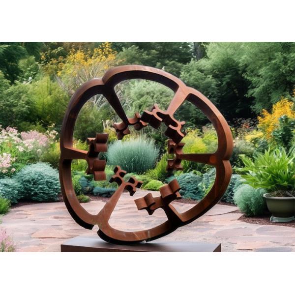 Welded Outdoor Garden Steel Sculpture Rusty Metal Art Flower In Corten Durable Outdoor Decor