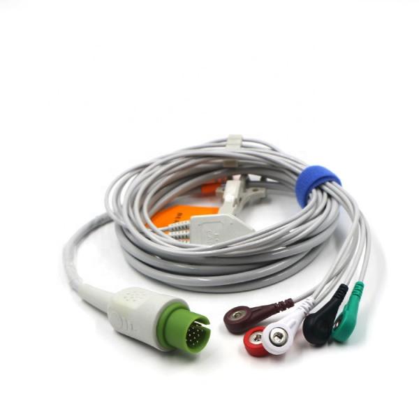 Quality Spacelabs 5 Lead ecg cable with snap end Adult/Pediatric 17 Pin Connector 3.6m for sale