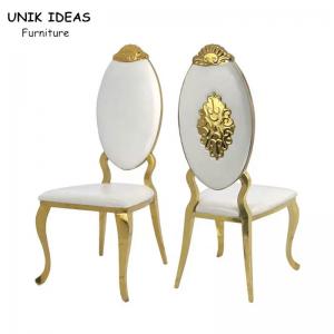 China Modern Fashion Gold White Stainless Steel Banquet Chair Luxury Banquet Wedding Chair wholesale