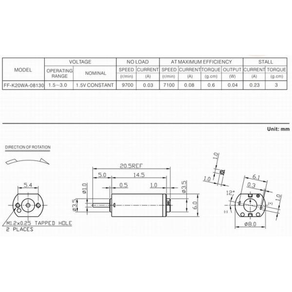 K20VA For Blood pressure monitor, small air pump 8mm Brushed Motor Micro DC Motor 1.5V 3V / 6V / 12V