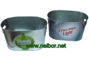 China galvanized tin oval shape champagne bucket ice bucket beer bucket beer cooler oval tub wholesale