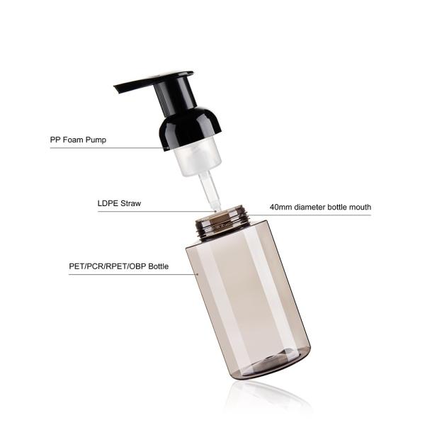 150ml 250ml Foam Hand Soap Bottle Flat Shoulder 40mm neck finish