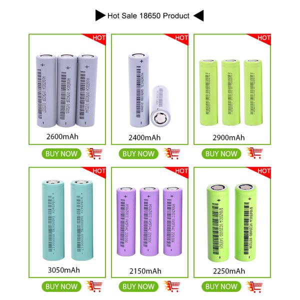 Deep Cycle Rechargeable Li Ion Battery 18650 2600Mah 3.7V Cylindrical Lithium Ion Battery Cell