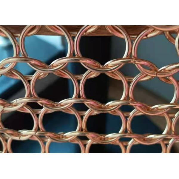 Chainmail Weave Ring Mesh Type Antique Appearance Metal Mesh Drapery With Metallic Color For Window Sun Shade