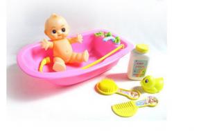 China Bathing baby doll with a baby bath tub, large ducklings wholesale