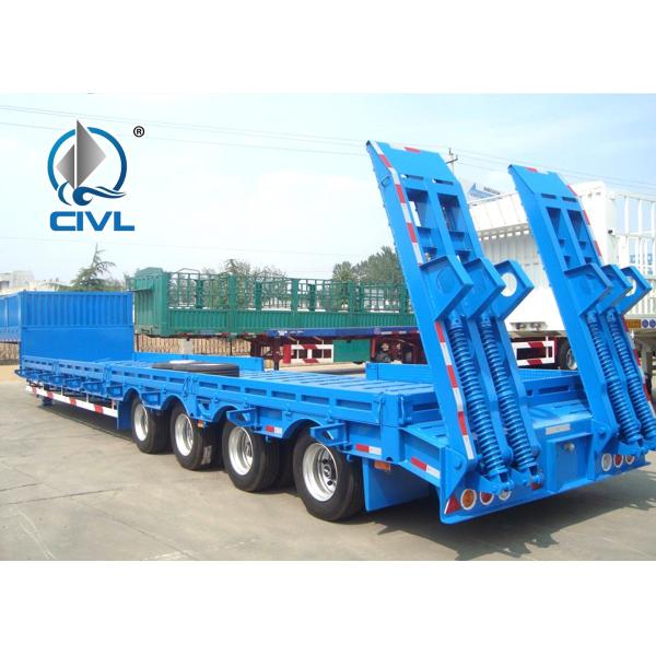 Colored Low Bed Semi Trailer , Low Floors Semitrailer Transport Heavy Vehicles Semitrailer