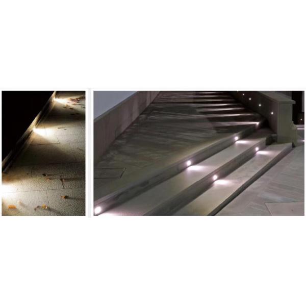 1W Outside Led Stair Night Lights Round Ring Tempered Glass Matte Cover / Lens