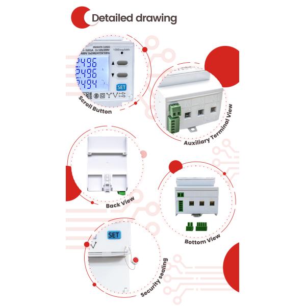 EM4370 Series 3 Phase Bypass Electric Meter with Temperature -25 to +75
