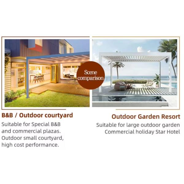 Electric Waterproof Pergola Roof Canopy Bioclimatic Retractable Aluminum Pergola